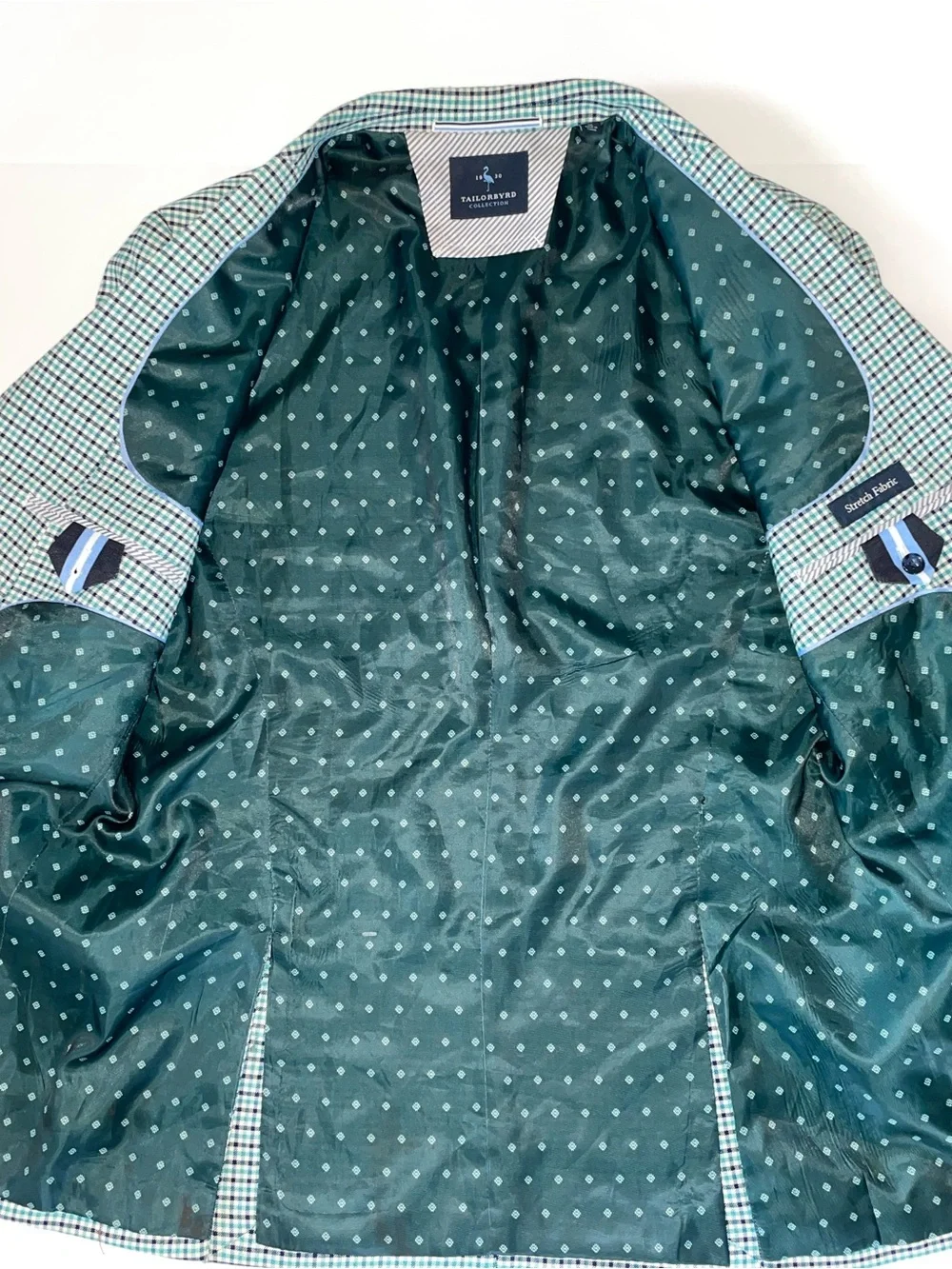 Tailorbyrd Collection Men’s Green Plaid Blazer Sport Coat Suit Jacket 40L